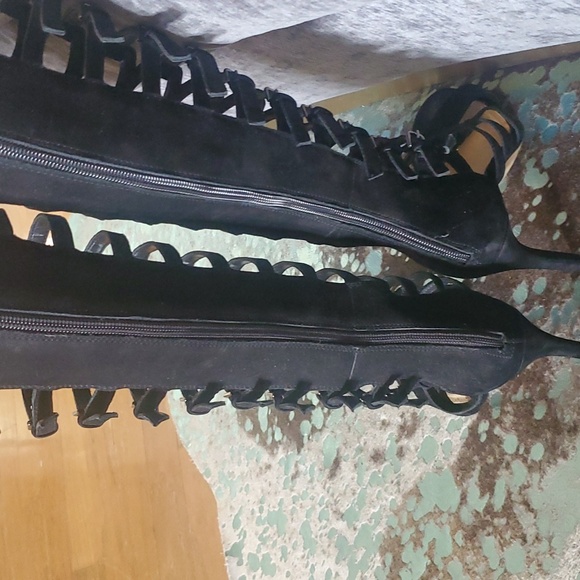 Vince Camuto Black Suede High Heel Gladiators - Picture 5 of 12